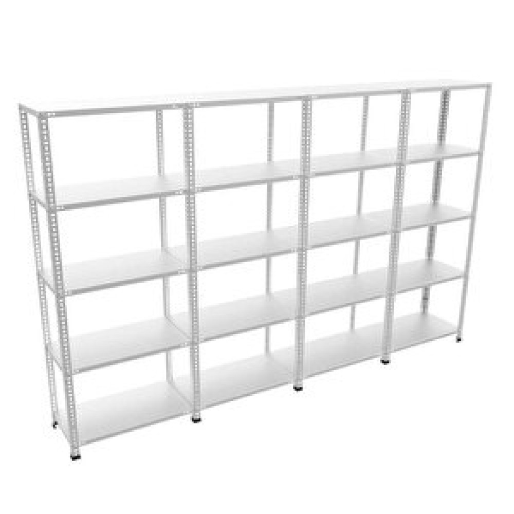 Raffar 5 Katlı 4’lü Bitişik Galvaniz Çelik Raf. Depo, Dosya Raf 43x372x150 cm İşçi Dolapları Fiyatı
