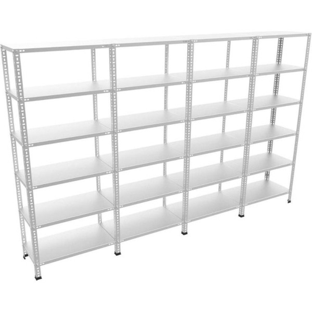 Raffar 6 Katlı 4’lü Bitişik Galvaniz Çelik Raf. Depo, Dosya Raf - 43 x 372 x 200 cm Evrak Dolabı Fiyatı