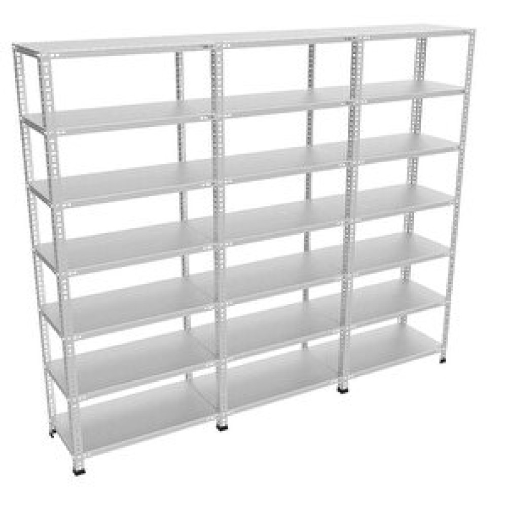 Raffar 7 Katlı 3’lü Bitişik Galvaniz Çelik Raf. Depo, Dosya Raf 43x225x200 cm İşçi Dolapları Fiyatı