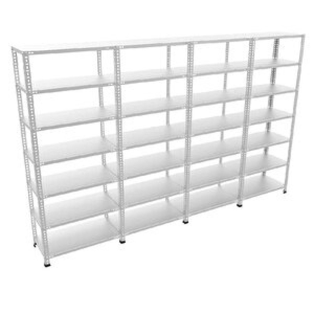Raffar 7 Katlı 4’lü Bitişik Galvaniz Çelik Raf. Depo, Dosya Raf 43x240x150 cm İşçi Dolapları Fiyatı