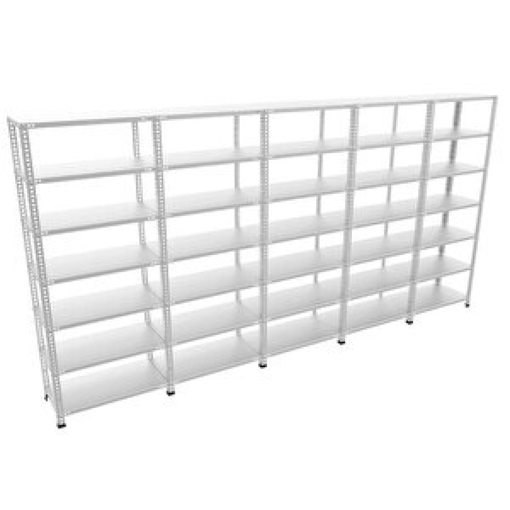 Raffar 7 Katlı 5’li Bitişik Galvaniz Çelik Raf. Depo, Dosya Raf 43x465x200 cm İşçi Dolapları Fiyatı