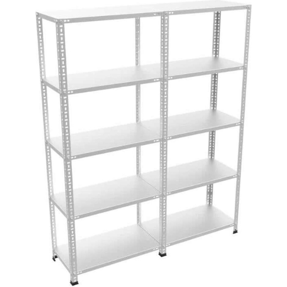 Rafistan 5 Katlı Duble Galvaniz Çelik Raf 43x120x200 cm - Depo, Arşiv, Kiler, Dosya, Market Rafı - Gri Klasör Fiyatı