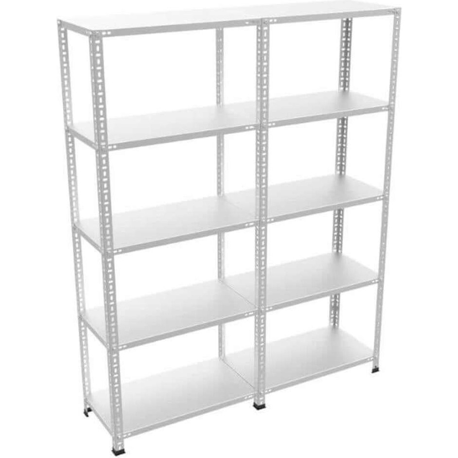 Rafistan 5 Katlı Duble Galvaniz Çelik Raf 43x150x200 cm - Depo, Arşiv, Kiler, Dosya, Market Rafı - Gri Klasör Fiyatı