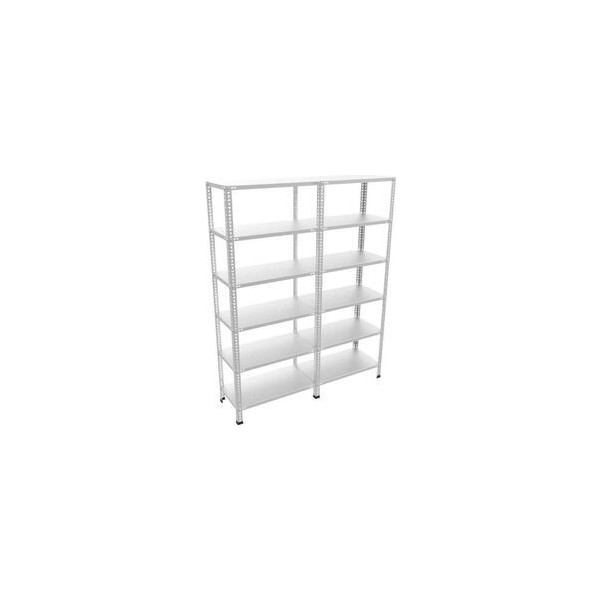 Rafistan 6 Katlı Duble Galvaniz Çelik Raf 43x120x200 cm - Depo, Arşiv, Kiler, Dosya, Market Rafı - Gri Klasör Fiyatı
