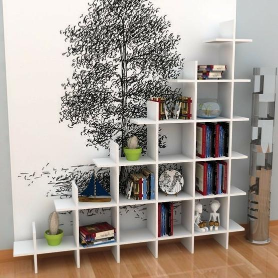 Rafline Puzzle Beyaz Kitaplık