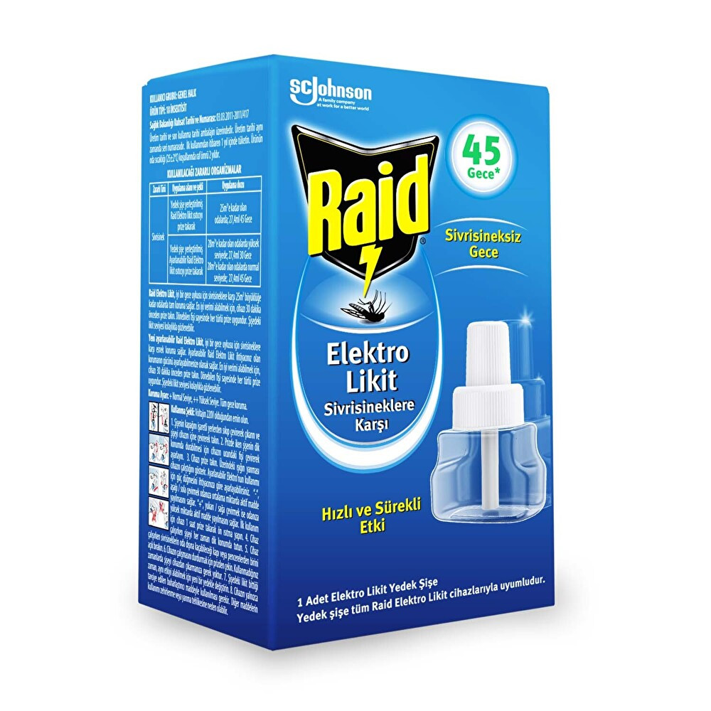 Raid Elekro Likit 1 Yedek 45 Grece (Sivrisineklere Karşı) Sağlık Fiyatı