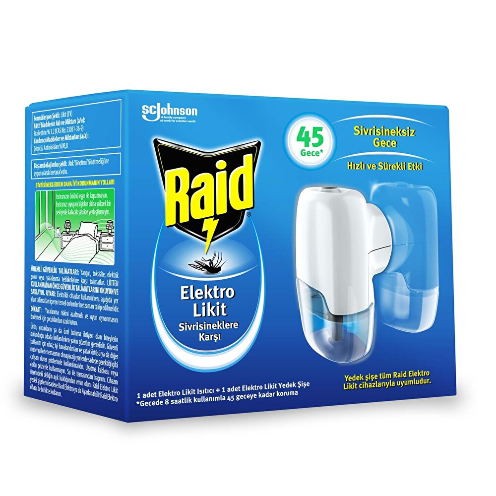 Raid Elekro Likit Cihaz Ve 1 Yedek 45 Grece (Sivrisineklere Karşı) Sağlık Fiyatı