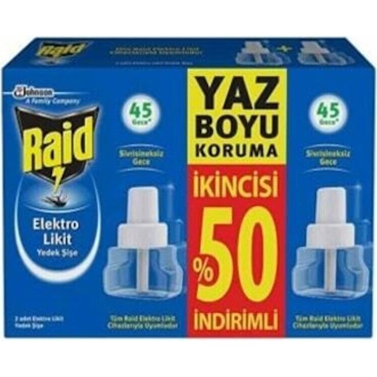 Raid Elektro Likit 45X2 Yedek 90 Gece (Sivrisinek) Diğer Fiyatı