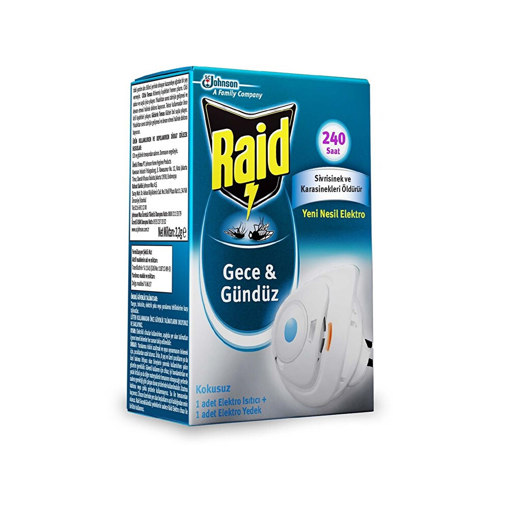 Raid Gece & Gündüz Sinekkovar Cihaz Ve 1 Yedek 240 Saat Etki (Sivrisinek Ve Karasineklere Karşı) Sağlık Fiyatı