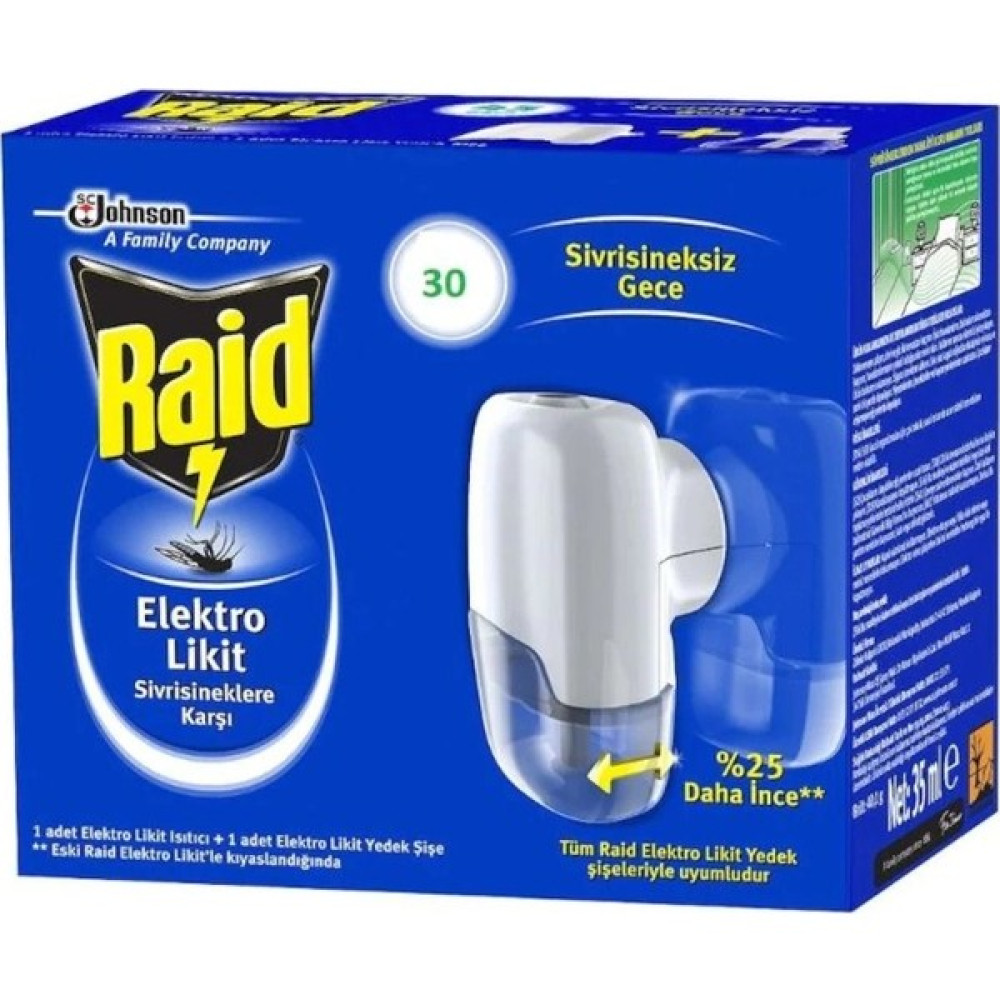 Raid Sivrisineklere Karşı 30 Gece Elektro Likit Isıtıcı +1 Adet Yedek Şişe 21 ml Sinek-Kene-Haşere Kovucu Fiyatı