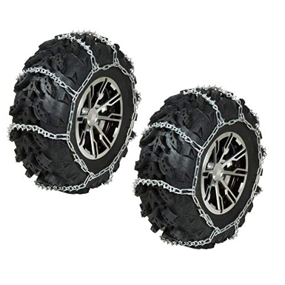 Raider, ATV-TC5, Pair of ATV & UTV V-Bar Tire Chains Ice Snow 62.5"x18" For Many 26" & 27" Tires