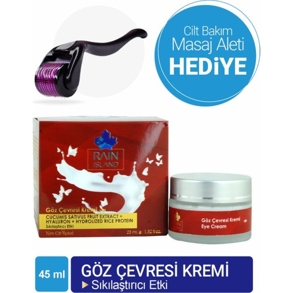 Rain Island Göz Çevresi Kremi + Titanyum Uçlu Cilt Masaj Aleti (Hediye) Göz Kremi Fiyatı