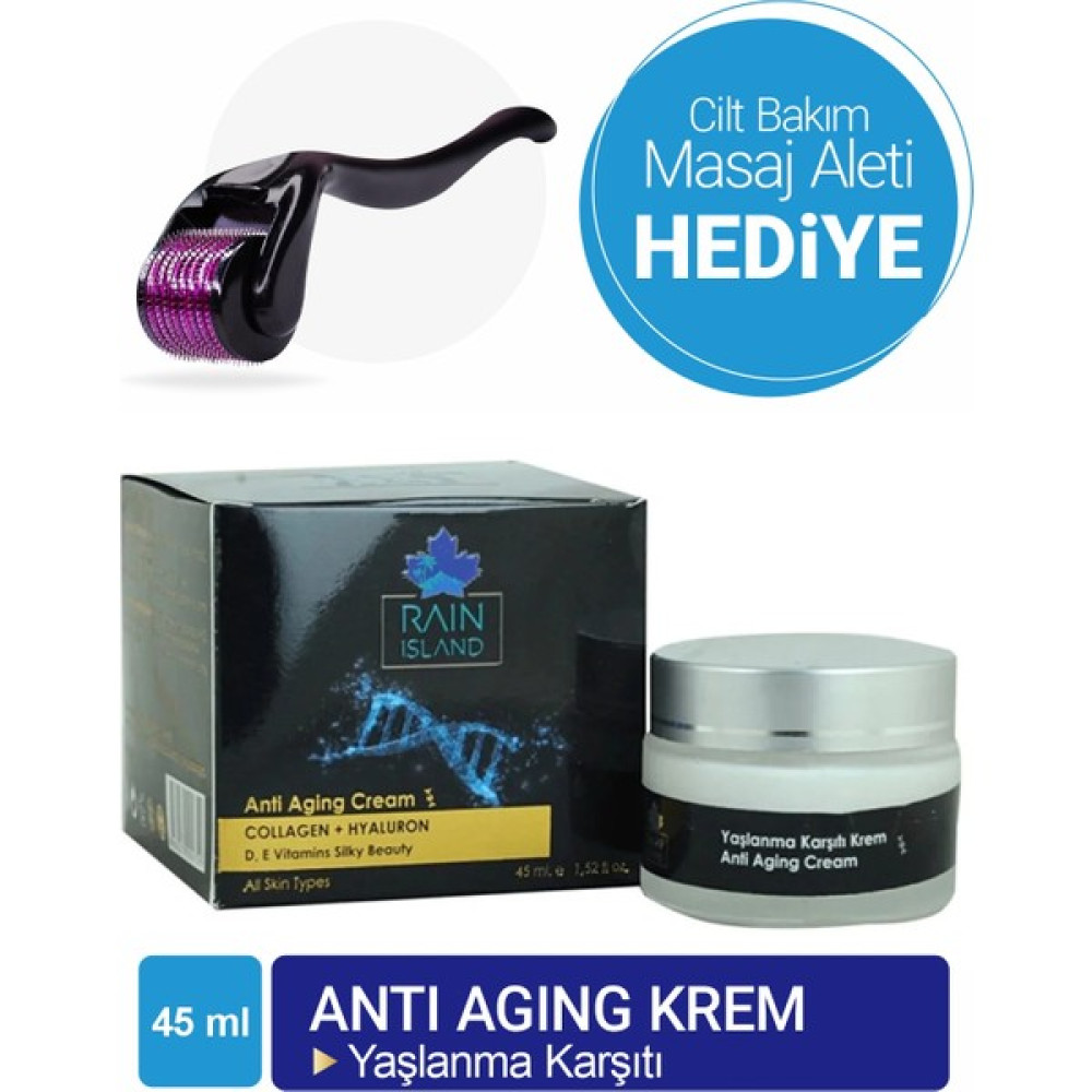 Rain Island Krem + Titanyum Uçlu Cilt Masaj Aleti (Hediye) Anti-Aging / Yaşlanma Karşıtı Fiyatı