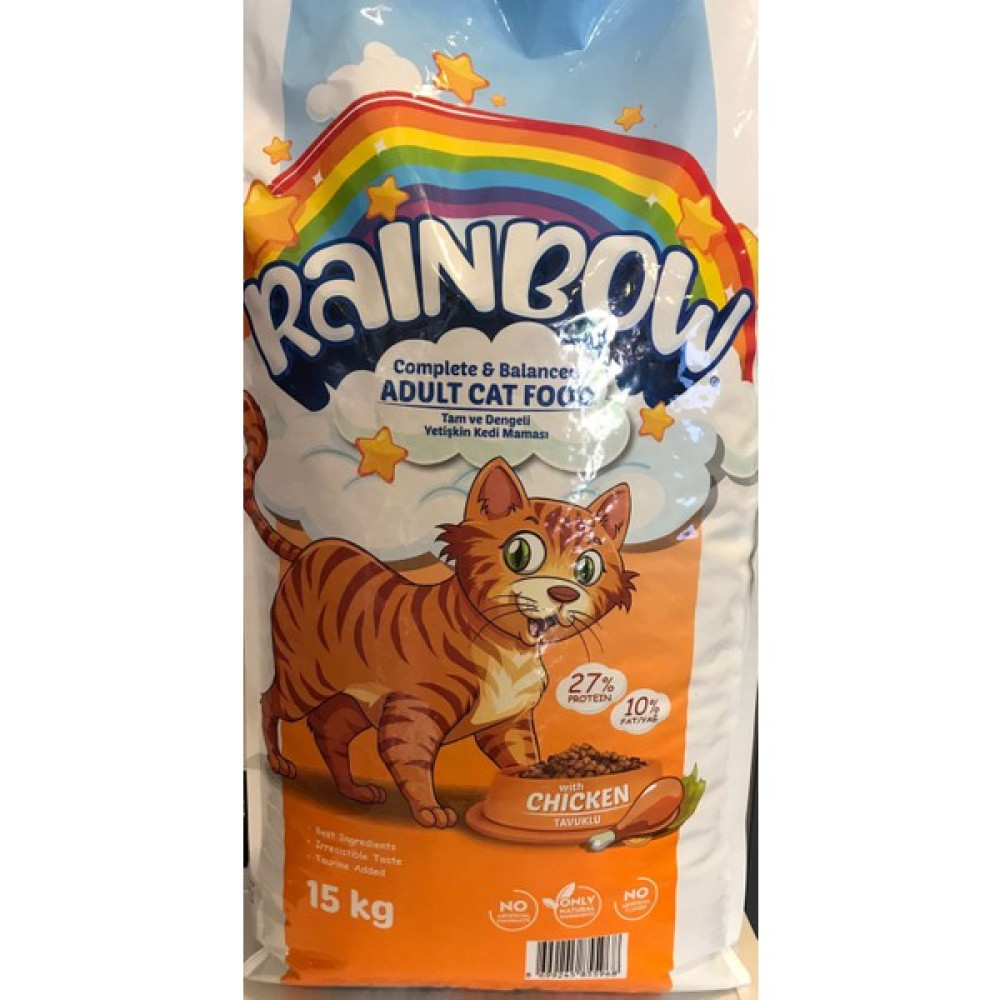 Rainbow Adult Cat Food Yetişkin Kedi Maması 15 kg Tavuklu - MİKTAR Evcil Hayvan Ürünleri Fiyatı