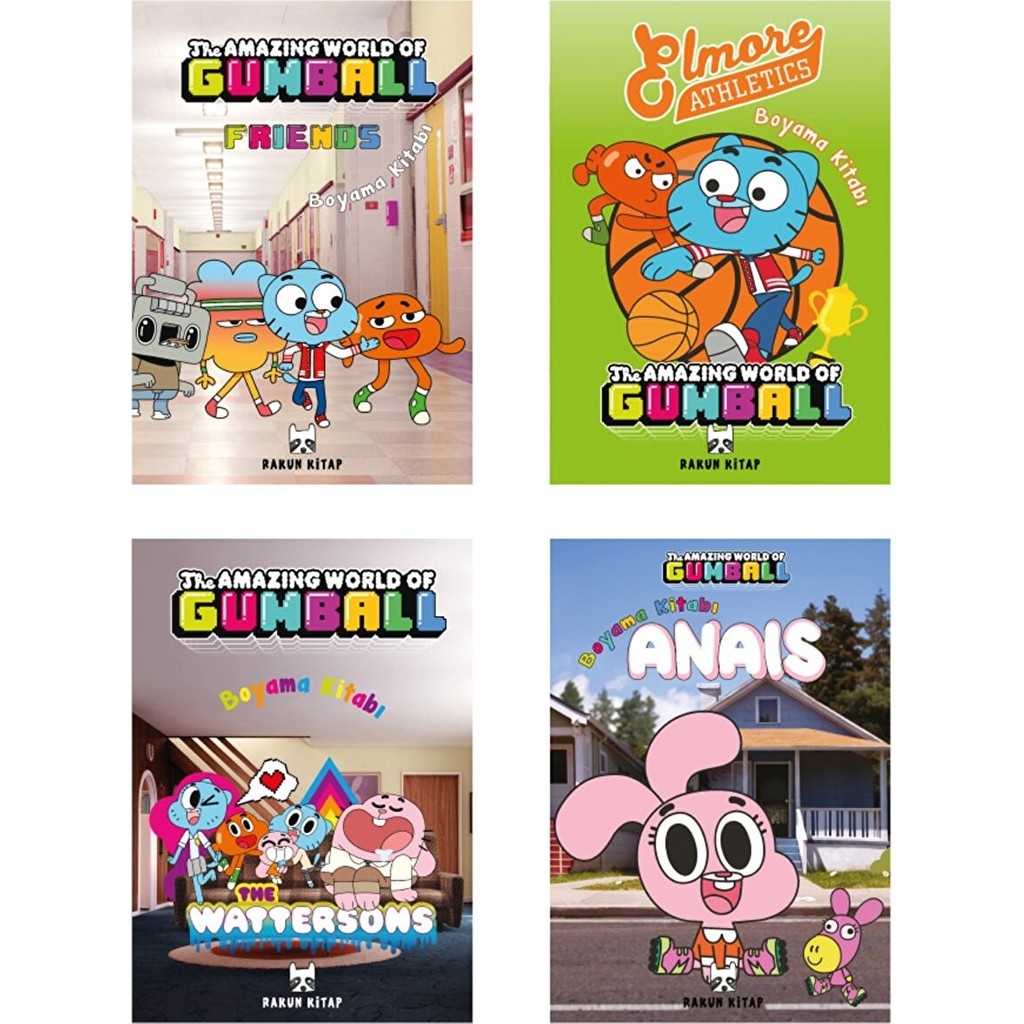 Rakun Kitap Gumball 4'lü Çocuk Boyama Seti - 4-8 Yaş Arası Eğlenceli ve Eğitici Diğer Fiyatı