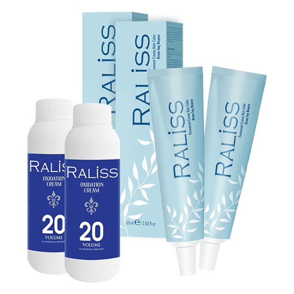 Raliss 2 Adet Raliss Saç Boyası 1.7 Mavi Siyah -60 ml + 2 Adet Raliss Oksidasyon Kremi (90 ml ) Oto Boyaları Fiyatı
