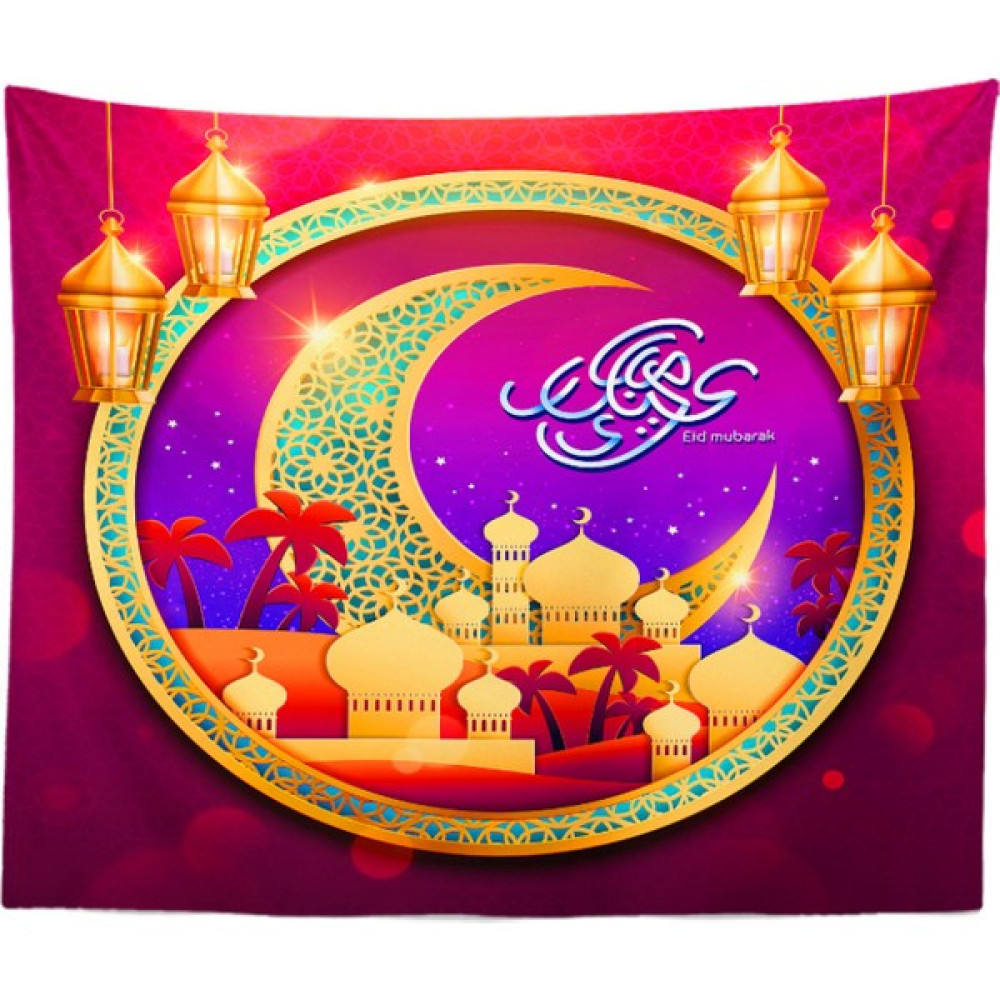 Ramazan Kareem Goblen Golden Müslüman Ay Fener Duvar Oturma Odası Yatak Odası Için Asılı Goblenler Ara Dormdecor | Dekoratif Gobiyeller - Mor Bebek Odası Duvar Süsü Fiyatı