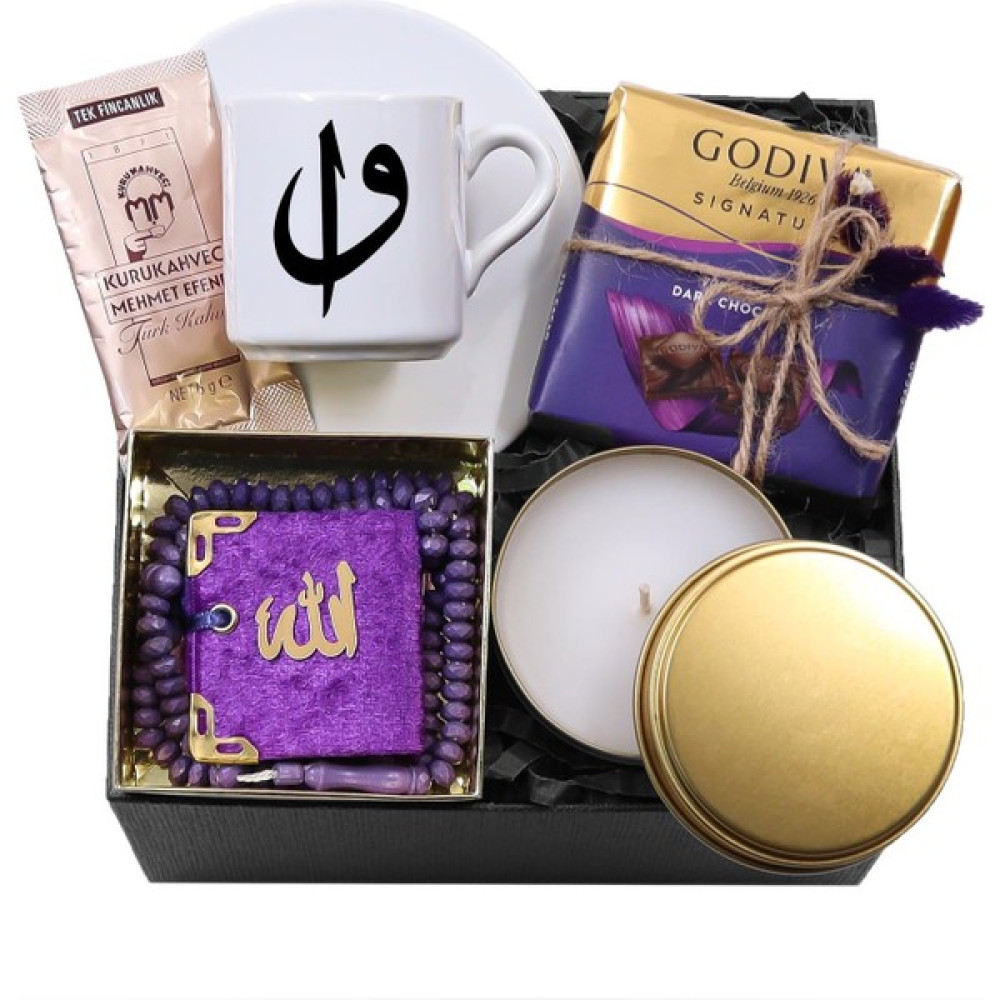 Ramazana Özel Vav Elif Baskılı Fincan & Godiva Çikolata & Mini Kur'an-I Kerim & Metal Kutulu Mum & Tek Içimlik Türk Kahvesi Seti Altın, Takı & Aksesuar Fiyatı