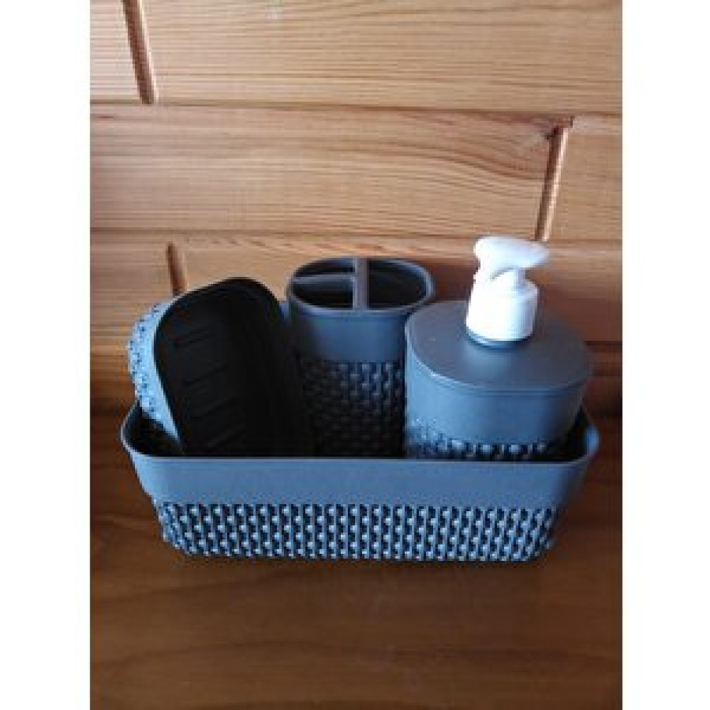 Ramdet 4'lü Banyo Ve Lavabo Sıvı Katı Sabunluk Diş Macunluk Havluluk Set Gri Sabunluk Fiyatı