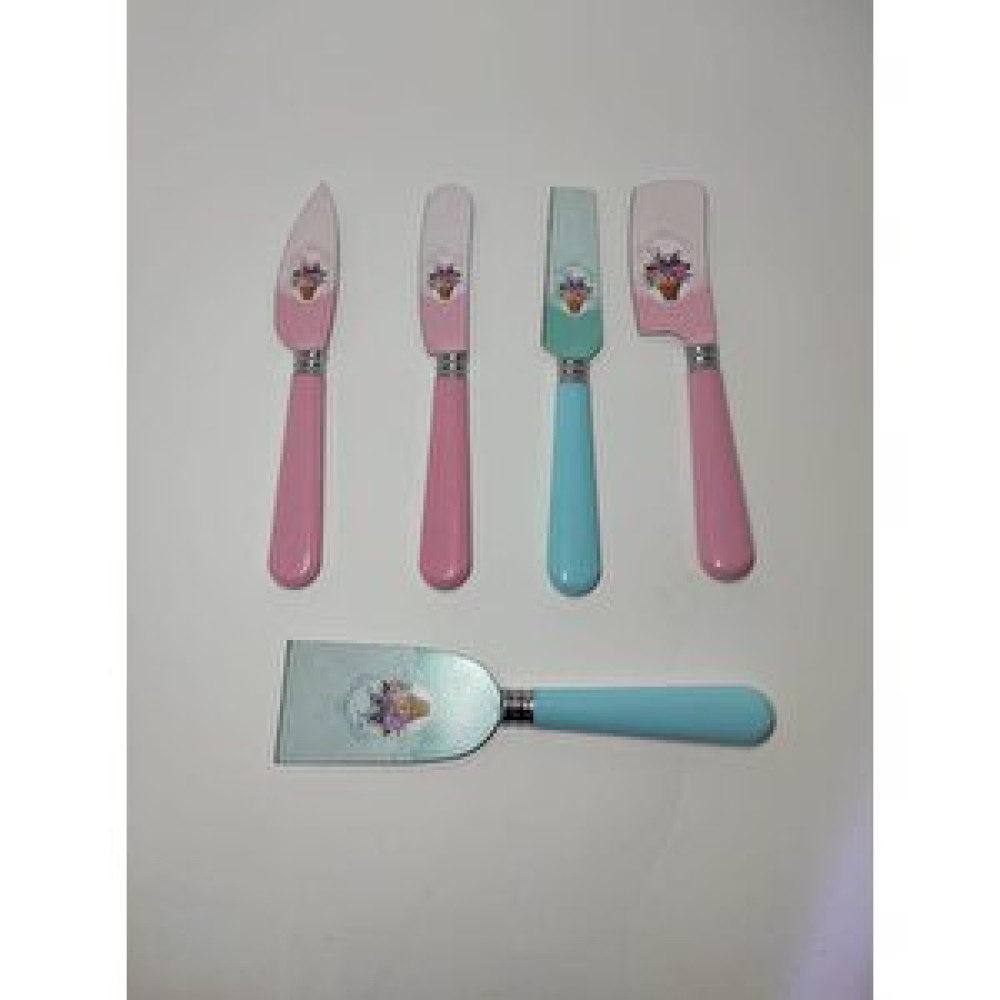 Ramdet 5 Parça Dekoratif Çiçek Desenli Mini Pasta Bıçak Seti Sürme,kesme,spatula,peynir Bıçağı Bıçaklar ve Bıçak Setleri Fiyatı