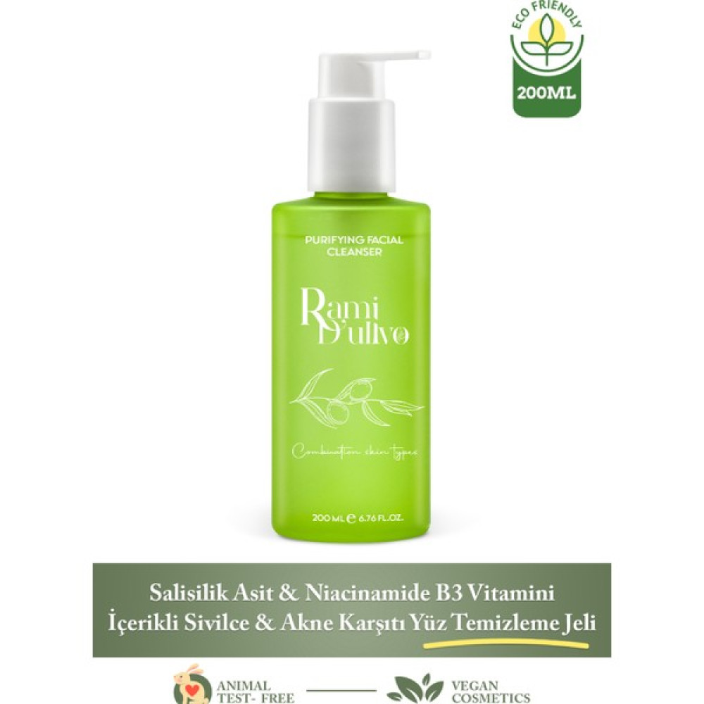 Rami D'ulivo Salisilik Asit & Niacinamide B3 Vitamini İçerikli Sivilce & Akne Karşıtı Yüz Temizleme Jeli Cilt Temizleme ve Peeling Fiyatı