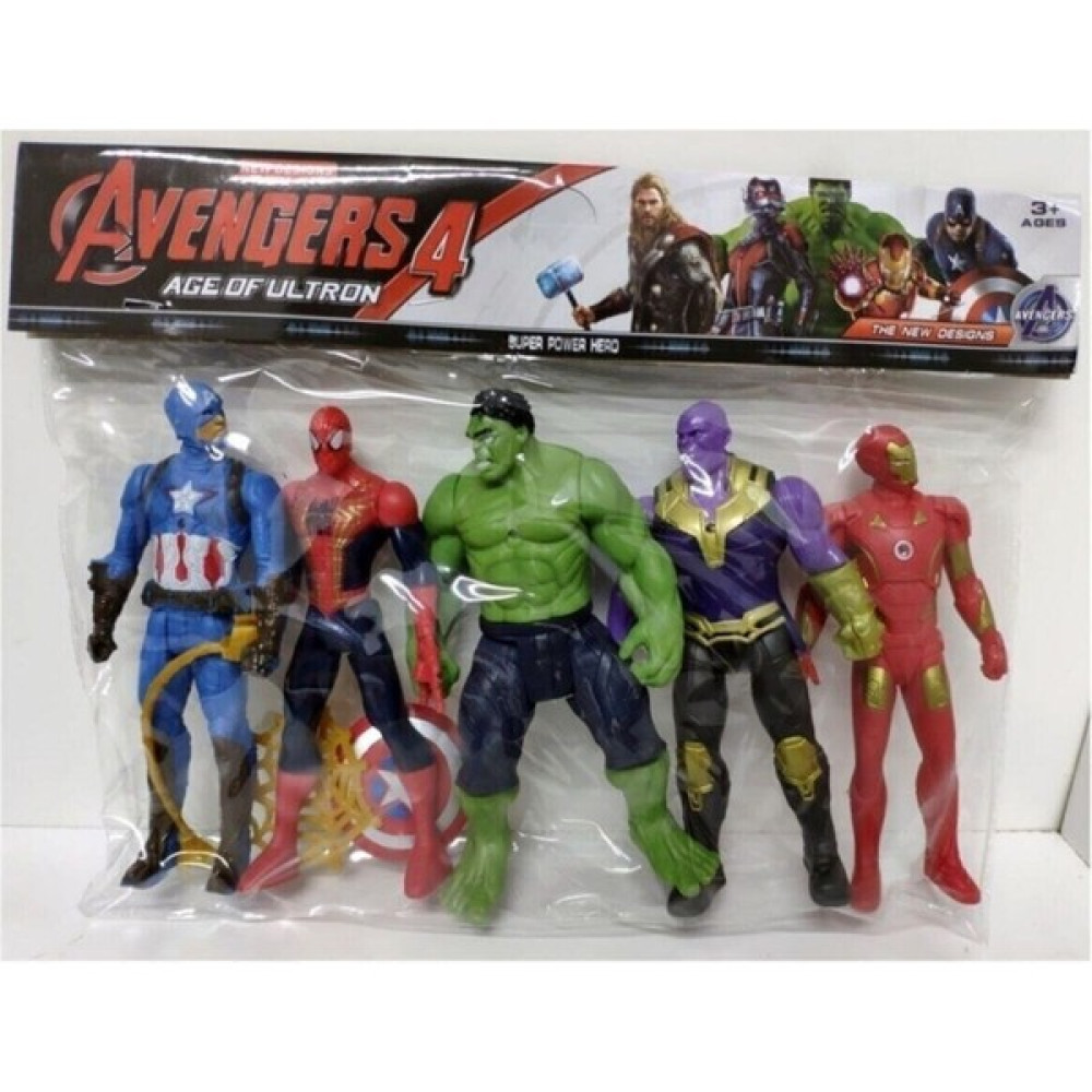 Ramo's Store Avengers 5 Li Işıklı Set Örümcek Adam Hulk Thanos Kaptan Amerika Demir Adam - Renkli Oyuncak Fiyatı