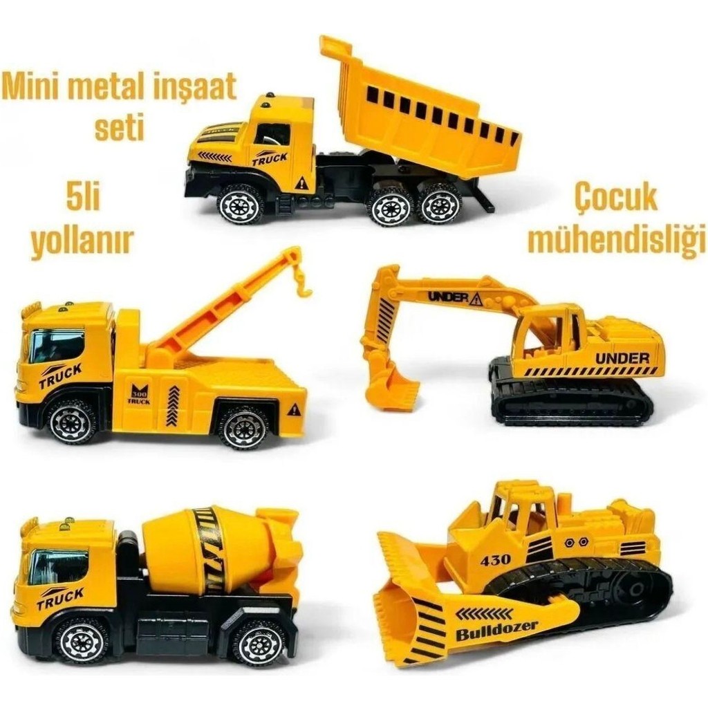 RAMO'S STORE Oyuncak Kepçe ,kamyon,buldozer,araç Çekici ve 5 Li Inşaat Araçları Construction Machinery - Sarı Anne Bebek Oyuncak Fiyatı