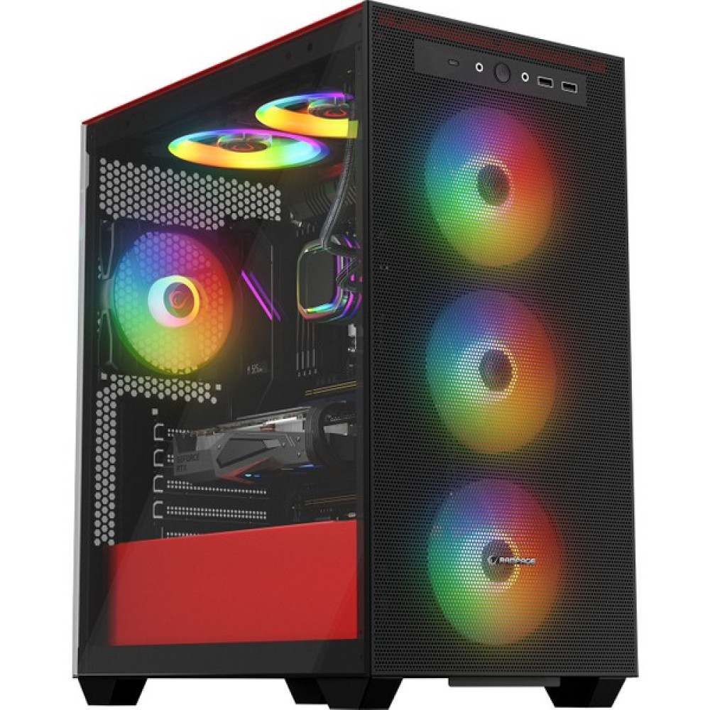 Rampage Blaze Mesh Siyah Temperli Camlı 4*12CM Argb Fan Mid-T Gaming Oyuncu Kasası PC Kasaları Fiyatı