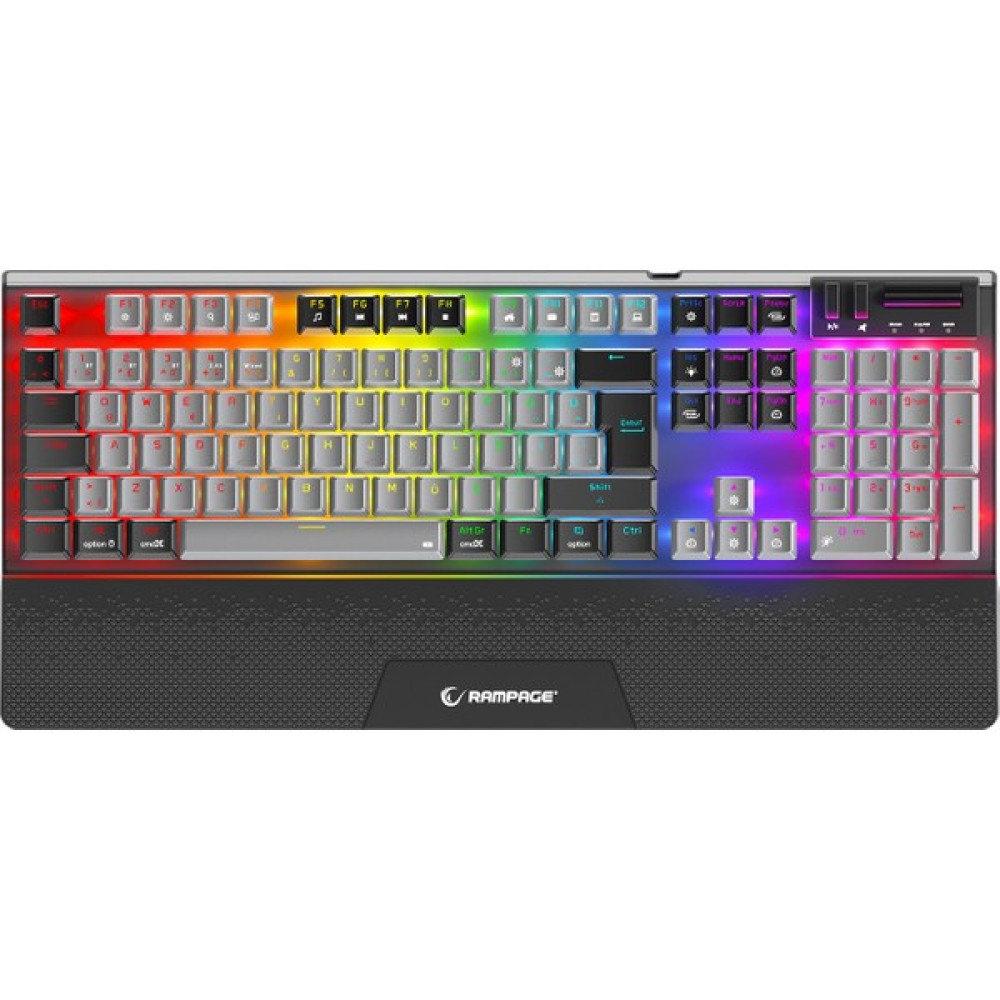 Rampage Carbon Pro Gri/siyah Wireless Outemu Red Swich Q Gaming Oyuncu Klavye Bilek Destekli Red Switch Rgb - Gümüş - Siyah Oto Boyaları Fiyatı