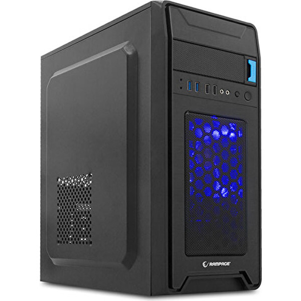 * Rampage Castrum 350W Siyah 2*USB3.0+2*USB 12cm Mavi LED Fan Oyuncu Kasası PC Kasaları Fiyatı