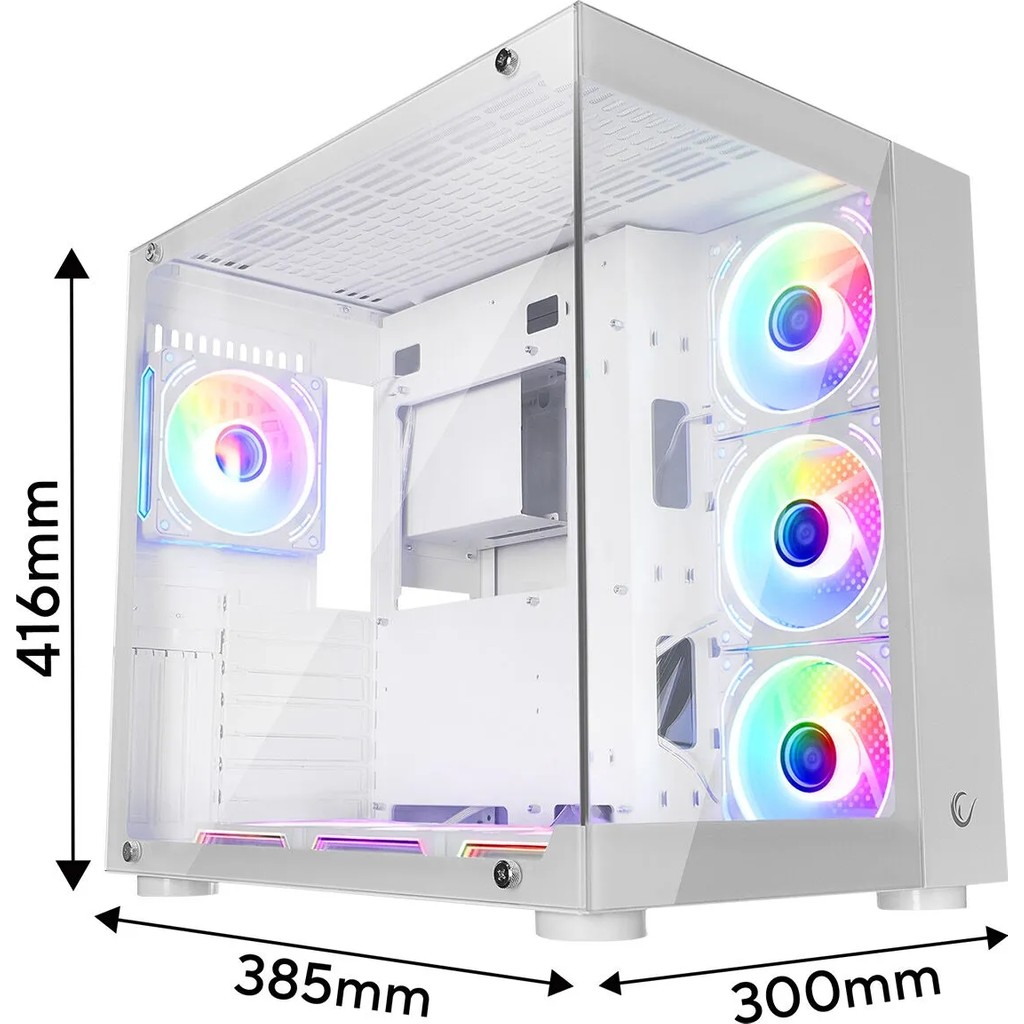 Rampage Icewave Pro Beyaz Temperli Camlı 7*12CM Argb Fan+Kontrolcü Transparan Atx Oyuncu Kasası - Yok PC Kasaları Fiyatı