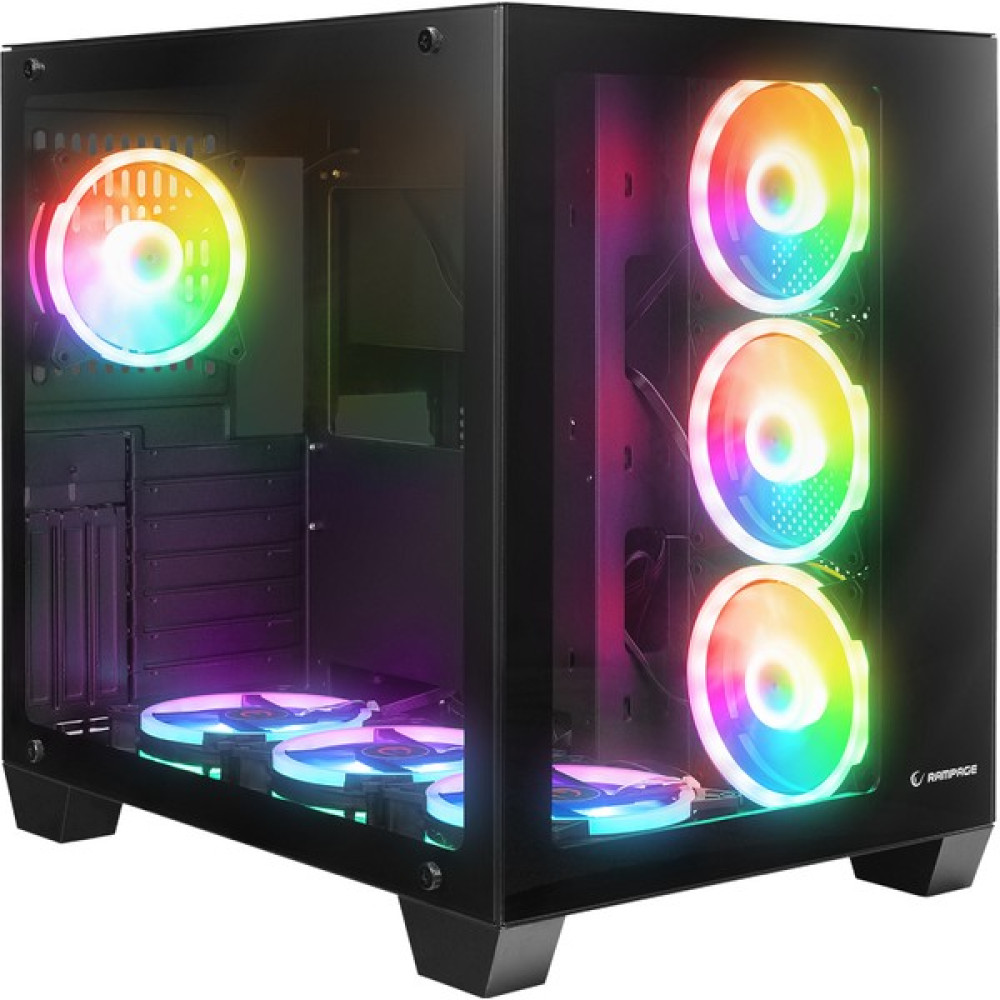 Rampage Icewave Siyah 7*12CM Argb Fan+Kontrolcü Usb3.0+2*usb2.0 Temperli Camlı Mid-T Gaming Oyuncu Kasası PC Kasaları Fiyatı