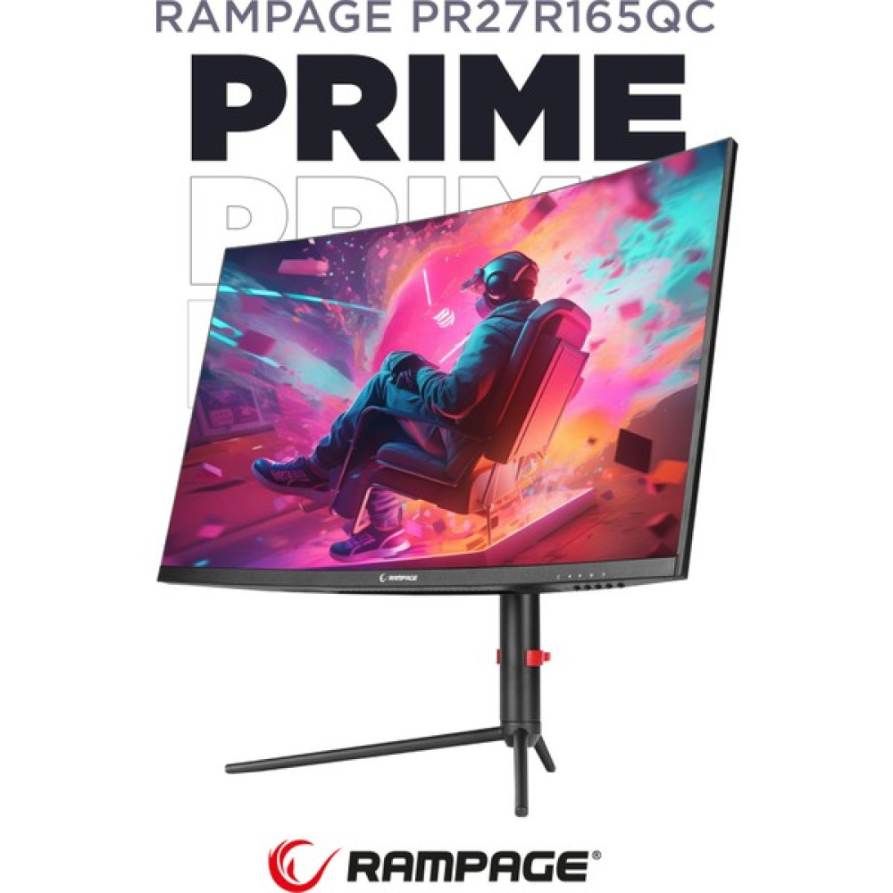 Rampage Prime PR27R165QC 27 165Hz 1ms Csot Va Qhd 2k Freesync Rgb Pivot Pc Curved Oyuncu Monitörü Monitör Fiyatı