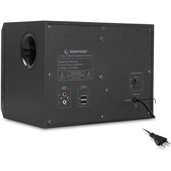 Rampage RMS-G8 2+1 25W Rainbow Led Işıklı Gaming Bilgisayar Hoparlörü