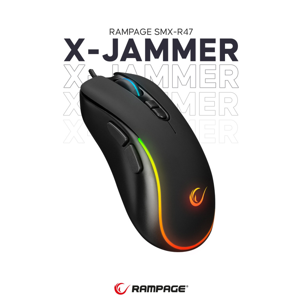 Rampage Smx-r47 X-jammer Usb Rgb Mouse Drag Click 7200 Dpi Gaming Mouse Oyuncu Mouse Makrolu Örgü Kablo Oyuncu Mouse Fiyatı