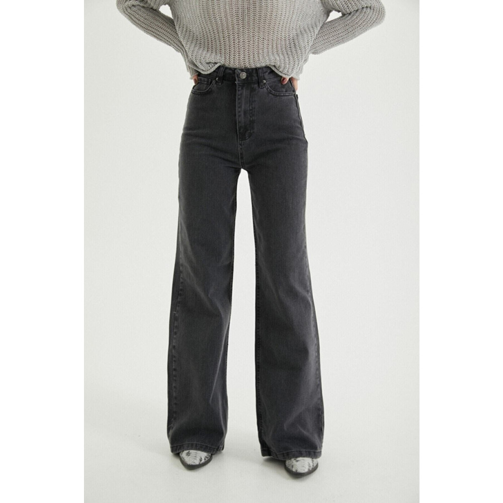 Ramrod Füme Power Likralı Süper Yüksek Bel Salaş Jeans Palazzo Pantolon 32 Beden Bayan Jeans / Kot Pantolon Fiyatı
