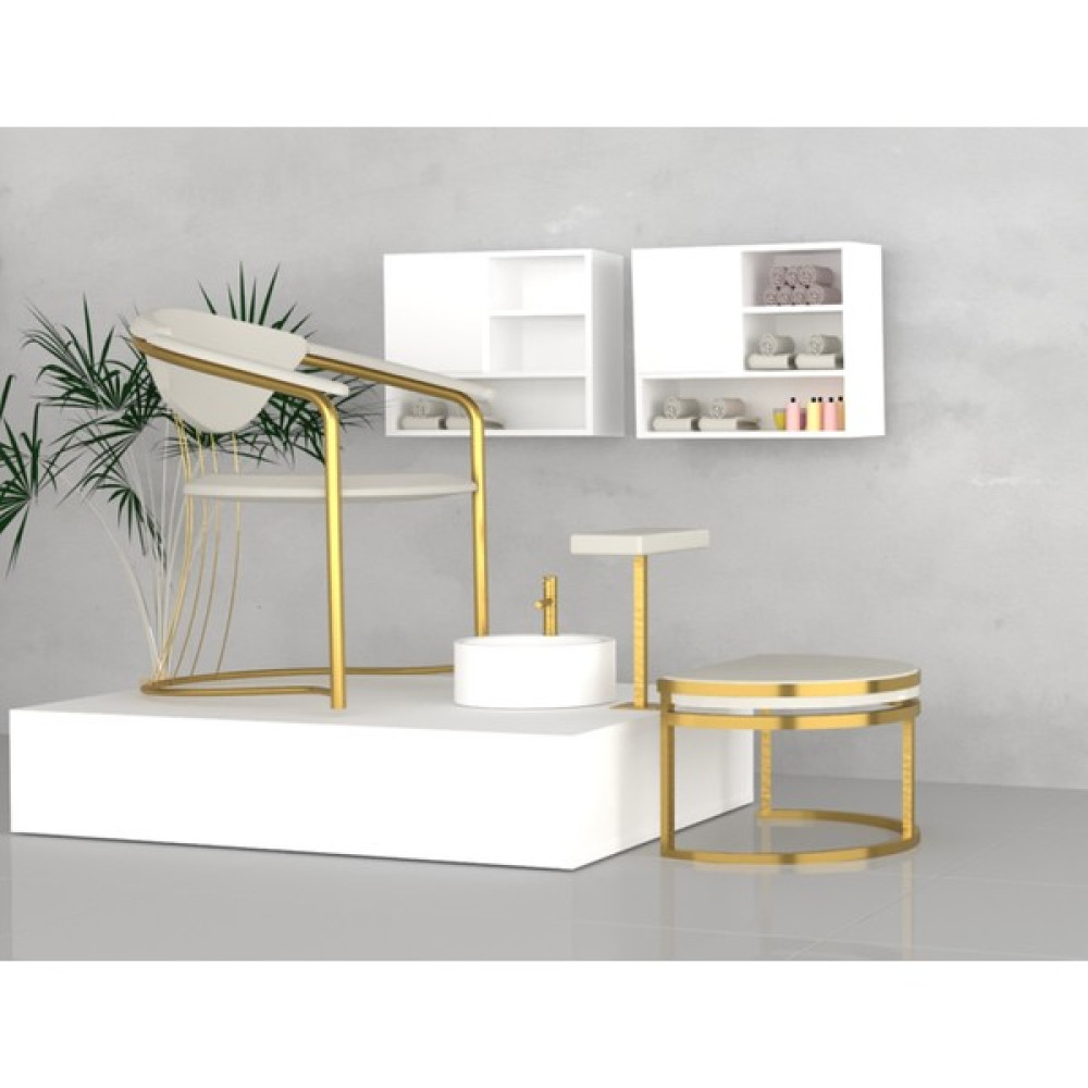 Ran İç Mimarlık Gözde Pedikür Standı - Pedikür Platform - Beyaz - Altın Oto Boyaları Fiyatı