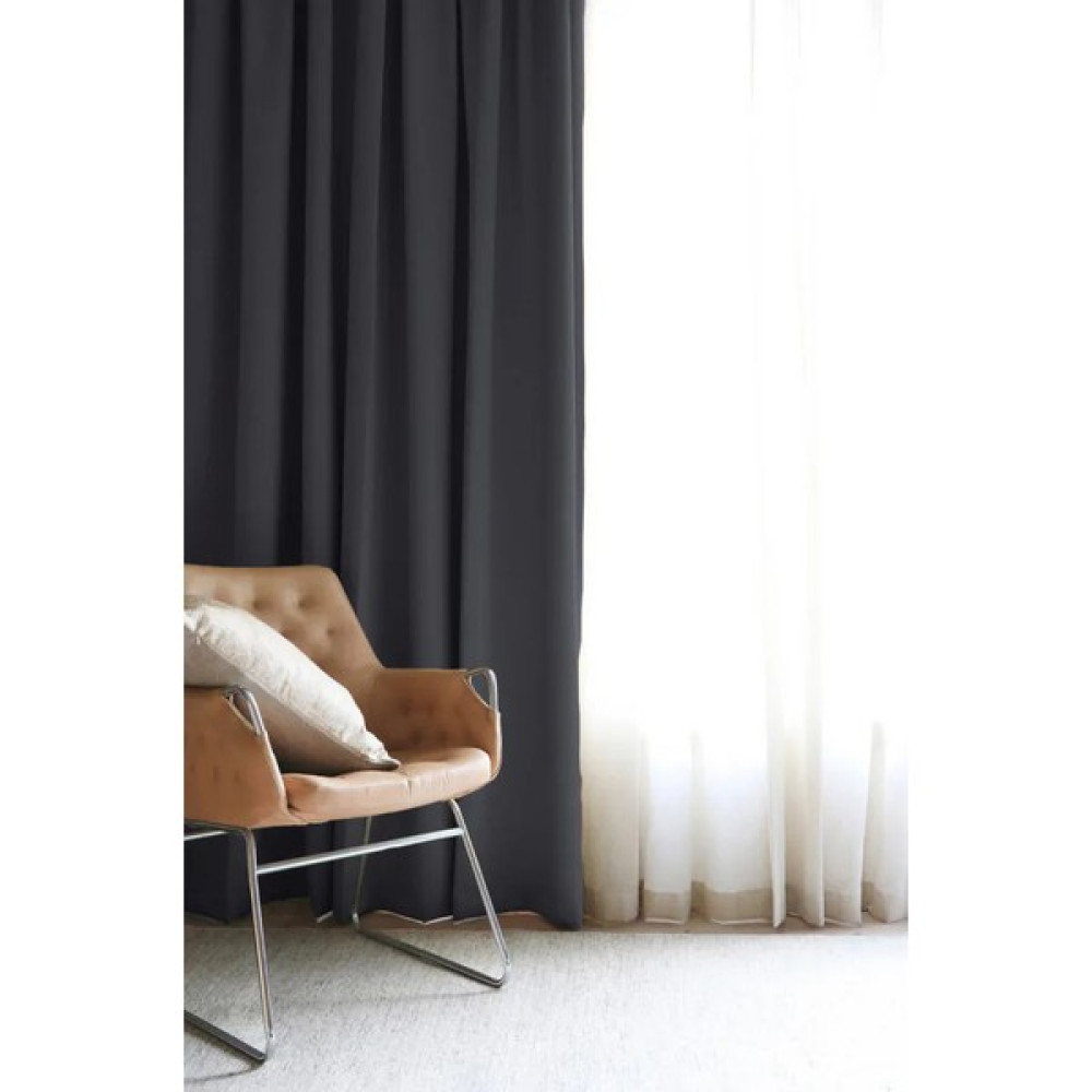 Ran Perde Koyu Gri - Karartma Perde Blackout - Çift Taraflı -Pilesiz - Tek Kanat - Kcg1 - 150 x 260 cm Fon Perde Fiyatı