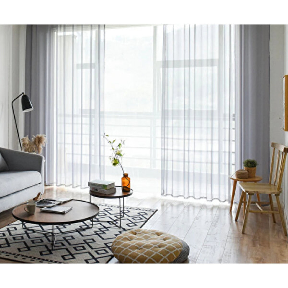 Ran Perde Tül Perde Düz Dökümlü Modern Tül Perde -Açık Gri - Açık Gri - 280 x 260 cm Tül Perde Fiyatı