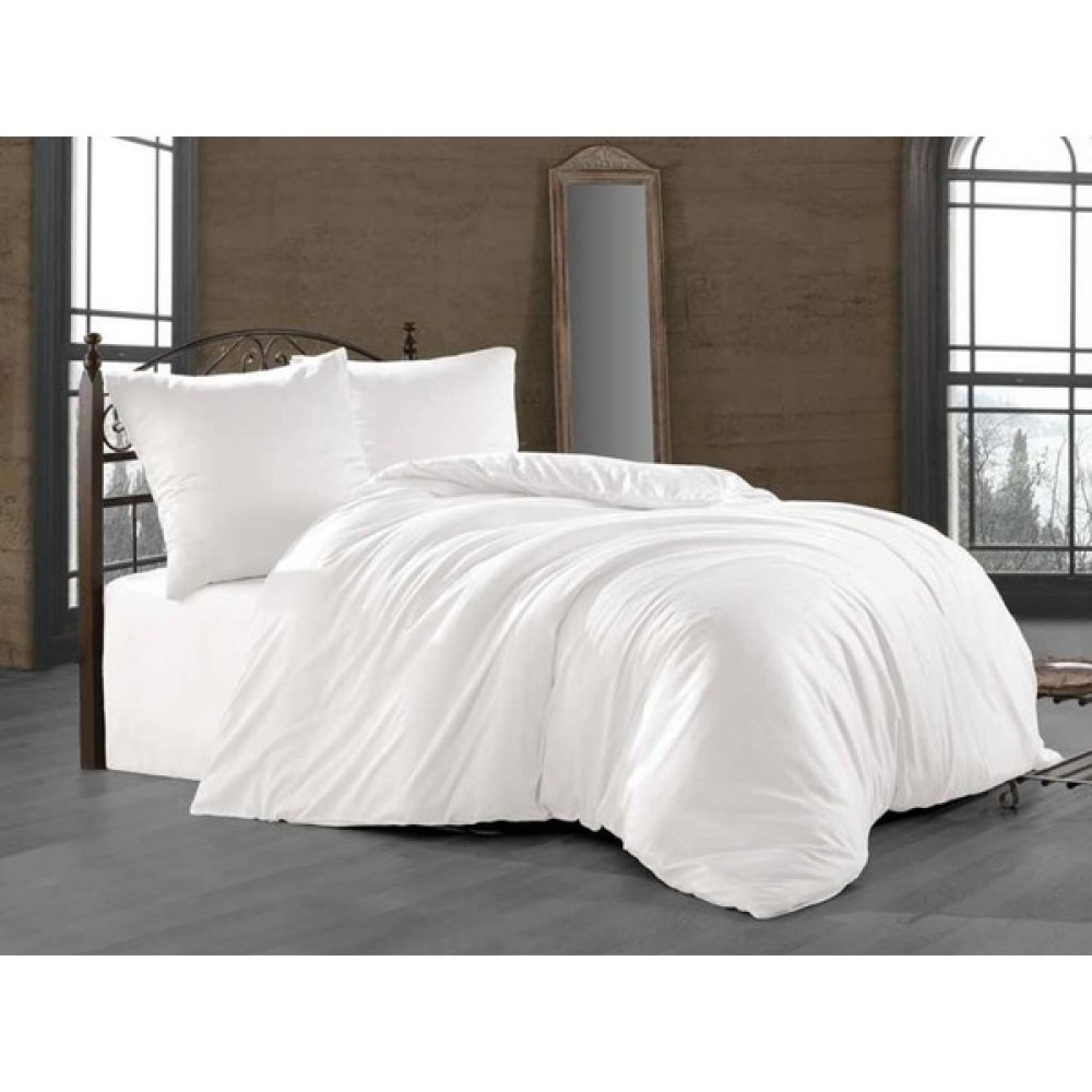 Ranforce Pamuklu Çarşafı Lastikli Çift Kişilik Nevresim Takımı - Beyaz - 200 x 220 cm Nevresim Takımı Fiyatı