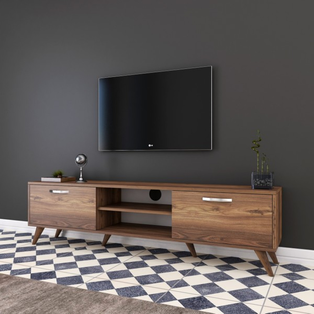 Rani A9 Tv Ünitesi Modern Ayaklı Tv Sehpası 180 cm Minyatür Ceviz Tv Ünitesi / Sehpası Fiyatı