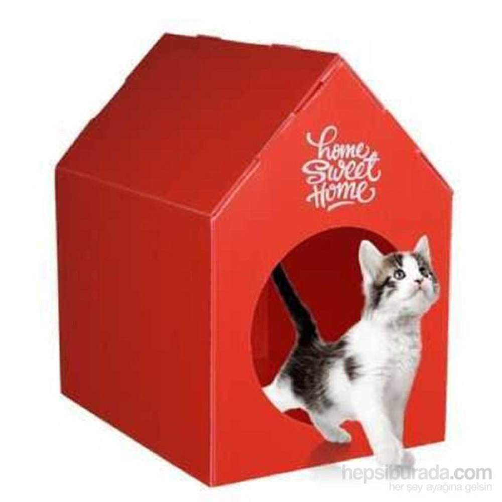 Ranna Home Sweet Home Su Geçirmez Kedi Evi - Kırmızı Evcil Hayvan Ürünleri Fiyatı