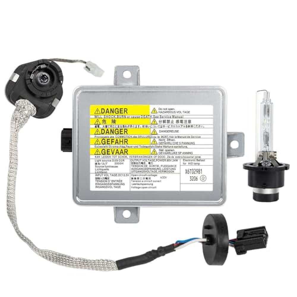 RANSOTO Xenon HID Headlight Ballast Unit Assembly with Igniter and D2S Bulb Compatible with 2002-2005 Acura TL TSX and TL Type-S, 2004-2009 Honda S2000, Mazda 3 Replaces X6T02971, W3T10471, W3T14371