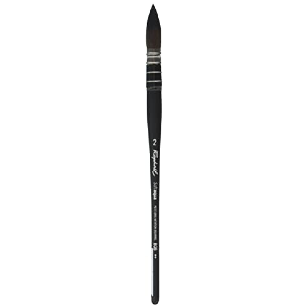 Raphael SoftAqua Synthetic Squirrel Watercolor Brush, Quill, 2, Black