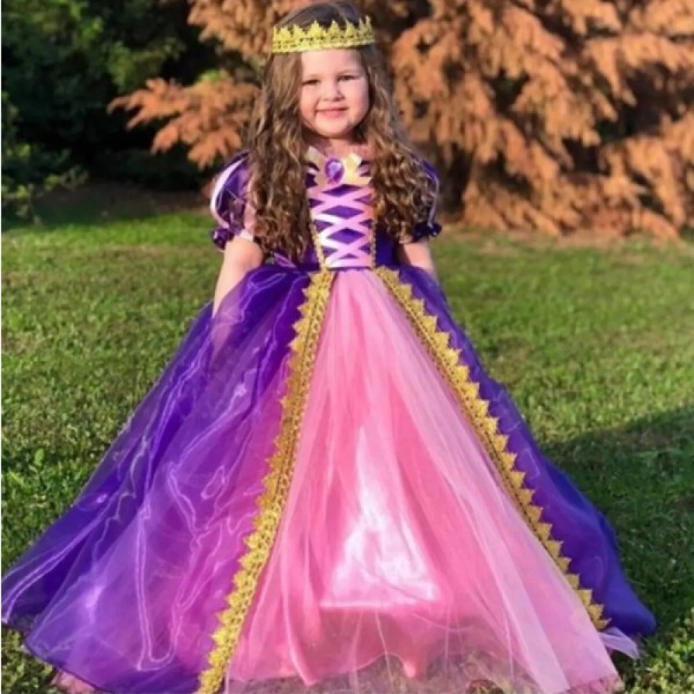 Rapunzel Kostüm - 8 Yaş - Mor - Pembe Oyuncak Fiyatı