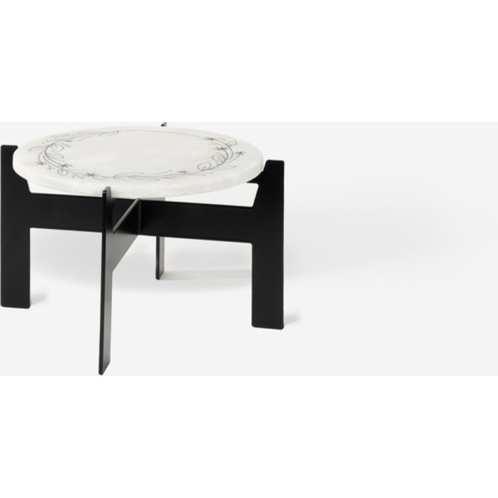 Rarart Siyah Metal Dekoratif Mini Sehpa - Yüksek Sunum Standı - İnce Desen Blume Saksı ve Aksesuarları Fiyatı