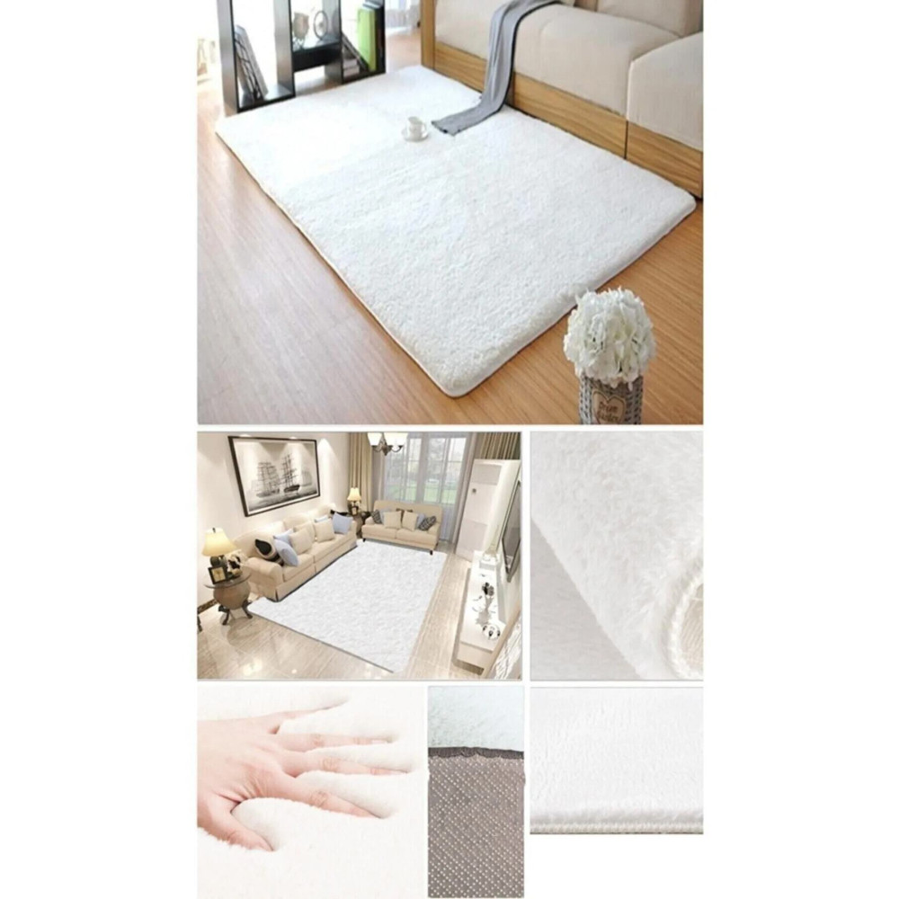 Raschel Carpet Raschel Carpet Kesme Yolluk Kaymaz Taban Yumuşak Peluş Halı Beyaz 100 x 600 Beden Kilim Fiyatı