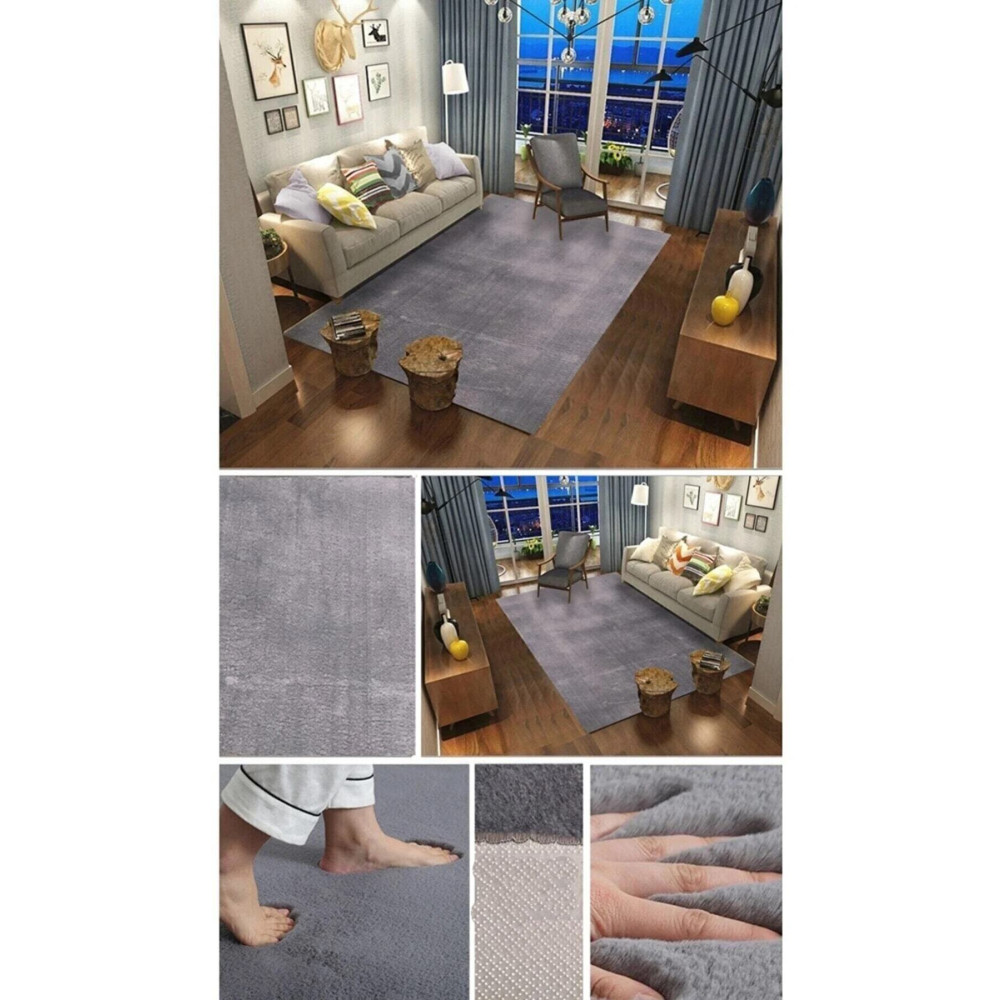 Raschel Carpet Raschel Carpet Kesme Yolluk Kaymaz Taban Yumuşak Peluş Halı Koyu Gri 150 x 330 Beden Kilim Fiyatı