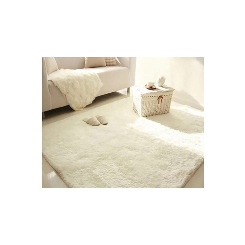 Raschel Carpet Raschel Carpet Kesme Yolluk Kaymaz Taban Yumuşak Peluş Halı Krem 100 x 140 Beden Kilim Fiyatı