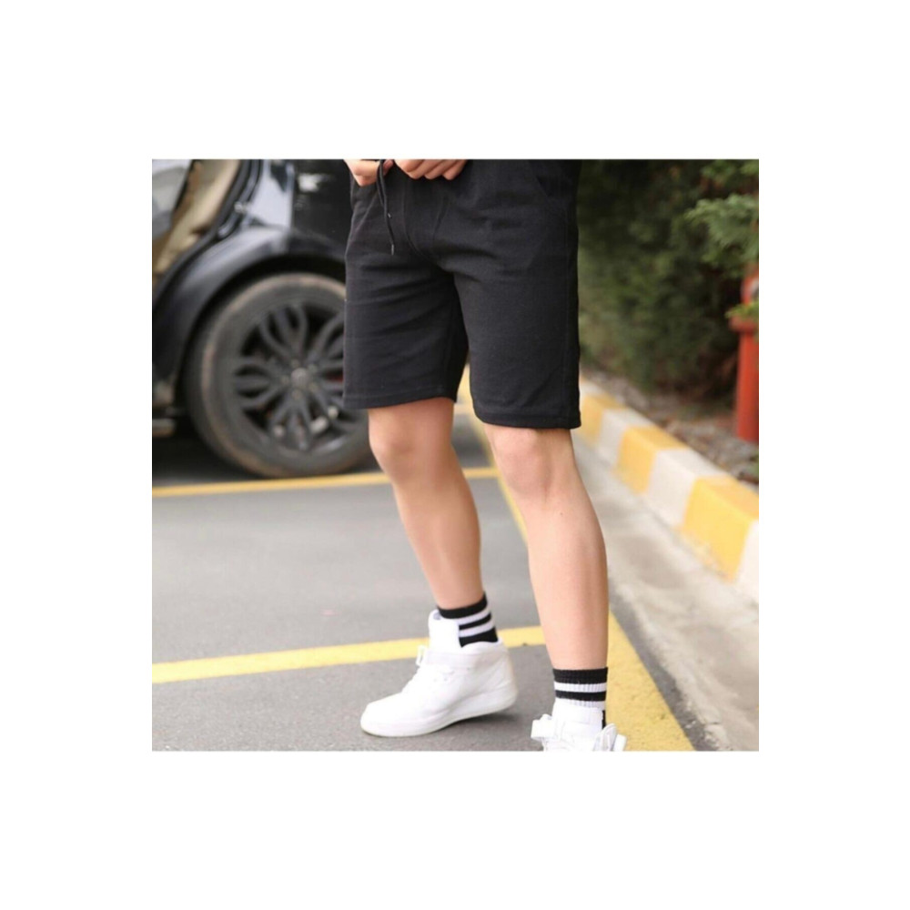 Raspberry Erkek Siyah Penye Şort XXL Beden Erkek Şort Fiyatı